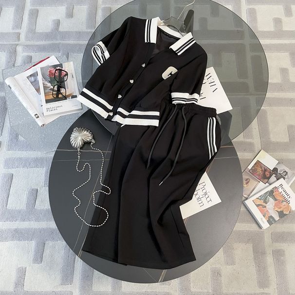 Women's Clothing celebrity casual short sports suit for women summer new style high fashion short sleeved temperament skirt two piece suit_desvips.com