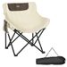 Campingstuhl Faltbarer Gartenstuhl Mit Seitentasche, Stahlbeine, Klappsessel Mit Tragetasche Für Pool, Strand, Oxford, Weiß_desvips.com