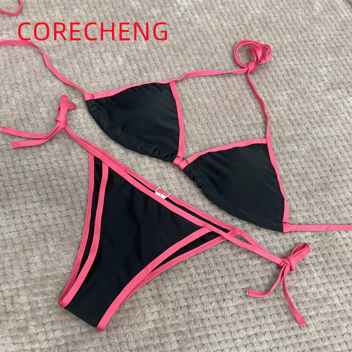 Bikini Internet Celebrity Pure Desire Style New Triangle Tie Sports Swimsuit Vacation Swimwear Hot Spring Bathing_desvips.com