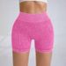 High Waisted Women's Yoga Pants European American Style Sand Washed Quick Drying Tight Fitting Ribbed Solid Color Sports Running Fitness Shorts_desvips.com