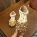 Girl Princess Sequins Pearl Sier Gold Pink Summer Spring Girls Sandals Cover Toe Toddler Fashion Party Dance Kids Flat_desvips.com