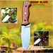 Fivtan Horizontal Carry Bushcraft Knife With Sheath, Scout Carry Hunting Knife With Wooden Handle, Fixed Blade Tracker Knife_desvips.com