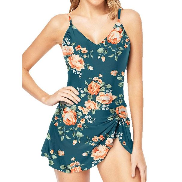 Floral Print One Piece Swimsuit For Women - Sexy Side Slit & Ruffle Design (Slimming & Comfortable Perfect For Beach & Vacation)_desvips.com
