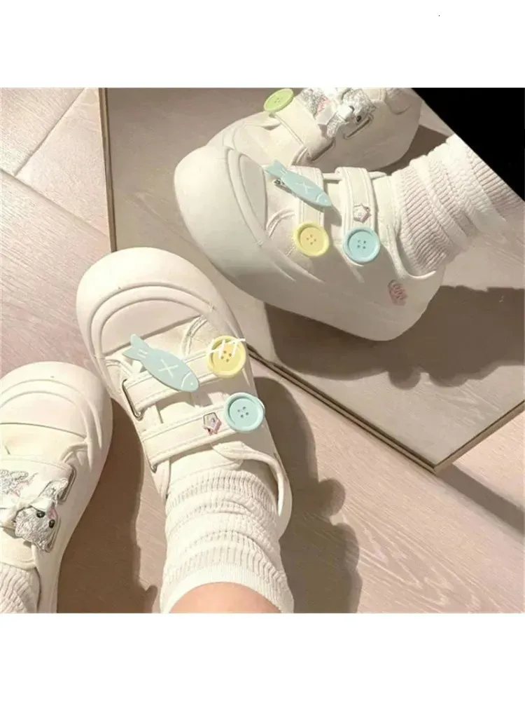 Kawaii Fish Platform Sneakers White Shoes Woman Casual Flats Spring Summer Tennis Female Vintage Vulcanize Cute Footwear_desvips.com