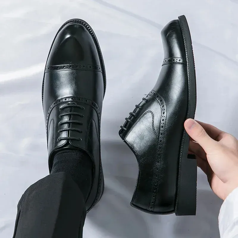 Handmade Wingtip Oxford Leather Gray Brogue Dress Classic Business Formal Mens Zapatillas Hombre Shoes 250226_desvips.com