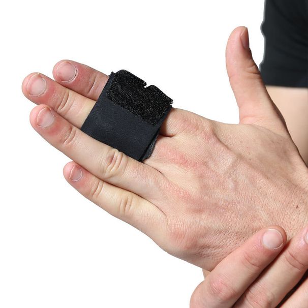 Breathable Nylon Finger Support Sleeve For Basketball Volleyball - Adjustable Compression Wrap For Thumb & Double Finger Protection (S/M/L Sizes)_desvips.com