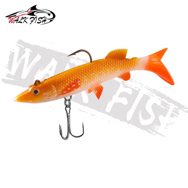 WALK FISH 10cm 14g Soft Lure Rubber Fishing Lure Artificial Sinking Swimbait Curly Jig Head Fishing Tackle Goods For Bass Pike_desvips.com