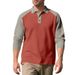 American-style Men's Polo Shirt For Autumn And Winter In Foreign Trade, Color-blocked Casual Golf Lapel Long-sleeved T-shirt As The Base Layer_desvips.com