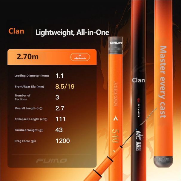 JADNEE Fumo Zong 2.0 All‑Round Telescopic Fishing Rod, Ultra‑Lightweight Super Hard Hand Rod_desvips.com