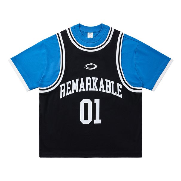 Lanhai Men's Clothing 2025 Spring Summer New European And American Trendy Brand Basketball Jersey Fake Three-Piece Mesh_desvips.com