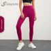 High Waist Yoga Fitness Running Sports Long Skin-Friendly Bare Sensation Slim Fit Quick-Dry Hip-Lifting Pilates_desvips.com