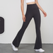 lycra Nude No Size Yoga Bell Bottoms Female High Waist Hip Lift Yoga Clothes Fitness_desvips.com