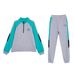 001 Women's Sports Suit Spring And Autumn New Fashion Loose Plus Size Stand Collar Casual Color Block Running Outfit Petite_desvips.com