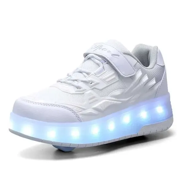 Flat Roller Skate Boys Girls flashing lights Two wheel roller shoes Led Light Luminous Sneakers Outdoor Casual Shoes_desvips.com