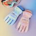 Children's Gloves Skiing Winter Fleece Lined Warm Windproof Waterproof Non-Slip Touchscreen Boys Girls Cycling Cartoon_desvips.com