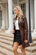 elegant trench coat for women – slim fit long leather windbreaker (bury/dark brown, sl)_desvips.com