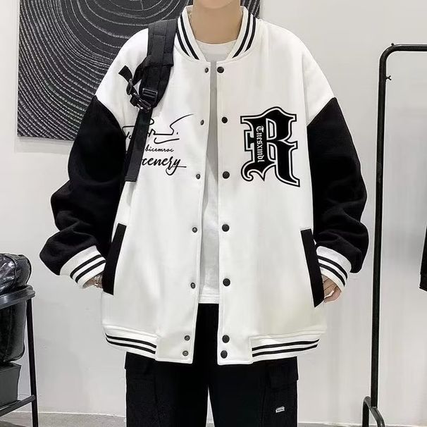American-syle Rendy Baseball Men, Suiable For Spring, Auumn, Summer, Loose Fi, Sylish And High-sree Casual_desvips.com