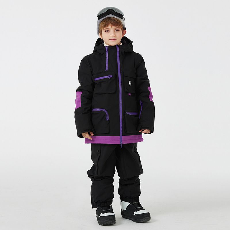 NOKO-Children's Ski Suit Sets For Boys And Girls, Waterproof And Warm Winter Outdoor Thickened Snowboard And Double-board Children's Ski Suits_desvips.com
