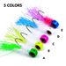 Lead Head Big Eye Jig Feather Fly Fishing Lure Hooks 5 Pieces/Pack_desvips.com