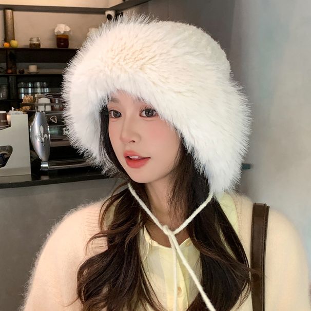 Winter For Women, Plush Warm High-End Hat, Versatile Face-Slimming Headwrap, Outdoor Ear Protection Knitted Hat_desvips.com