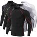 Men's Quick-Dry Compression Shirt, High Elasticity Breathable Long Sleeve Workout Top For Running & Gym,_desvips.com