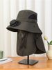 Fisherman Outdoor Face Covering Solar Charging Fan Large Brim Integrated Hat Sunshade UV Protection_desvips.com
