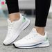 Baasploa Women Running Comfort Lightweight Sport Shoes New Mesh Breathable White Casual Sneakers Lace-Up Non-Slip_desvips.com