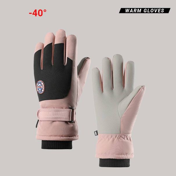 Ski Gloves Autumn And Winter Couple Men's Cycling Warm Touch Screen Sports Cold Proof Plus Velvet Thick Cotton Gloves Women_desvips.com