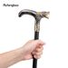 Golden Black Wolf Head Biting Walking Cane Fashion Decorative Walking Stick Gentleman Elegant Cosplay Cane Knob Crosier 93cm_desvips.com