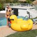 Sunglasses Duck Pool Float - Oversized Inflatable Duck Lounger For Adults, Fun Ride-On Water Float_desvips.com