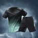 Sports Suits Men's Fitness Clothes Running Equipment Morning Jogging Suits Cycling Training Room Summer Tight Ice Silk Quick Drying Clothes_desvips.com