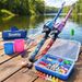 Portable Telescopic Kids Fishing Pole For Boys & Girls, Youth Fishing Rod Reel Combo Kit With Tackle Box & Net, Great Gear For Outdoor Fun_desvips.com