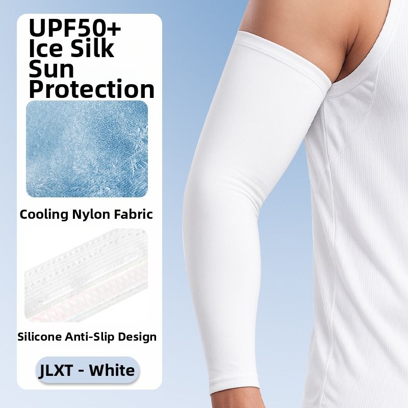 Running Arm Warmers Summer UV Protective Ice Sleeves Cool And Breathable Sun Protection Arm Sleeves Long Ice Silk Arm Gloves For Sports & Outdoor Running_desvips.com