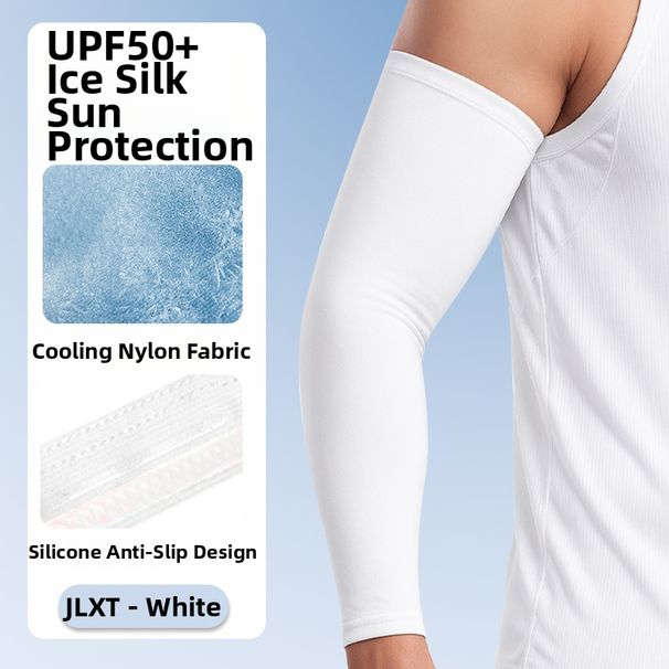 Running Arm Warmers Summer UV Protective Ice Sleeves Cool And Breathable Sun Protection Arm Sleeves Long Ice Silk Arm Gloves For Sports & Outdoor Running_desvips.com