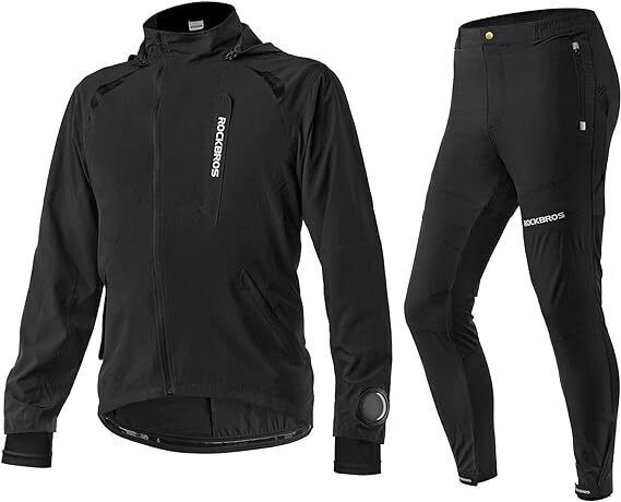 ROCKBROS Men's Autumn/Winter Cycling Clothing Set (Jacket + Trousers), Suitable for Cycling and Running_desvips.com