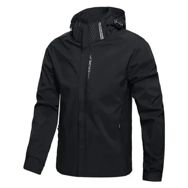 Mens Outdoor Waterproof Windproof Hooded Coat Lightweight Cycling Hiking Rain Jacket Durable Work Climbing Outerwear For_desvips.com