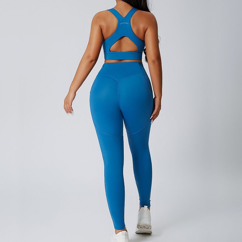 Cross-Border European And American Yoga Plus Size Stretchy Outdoor Tight-Fitting Sports Set For Women High Waist_desvips.com