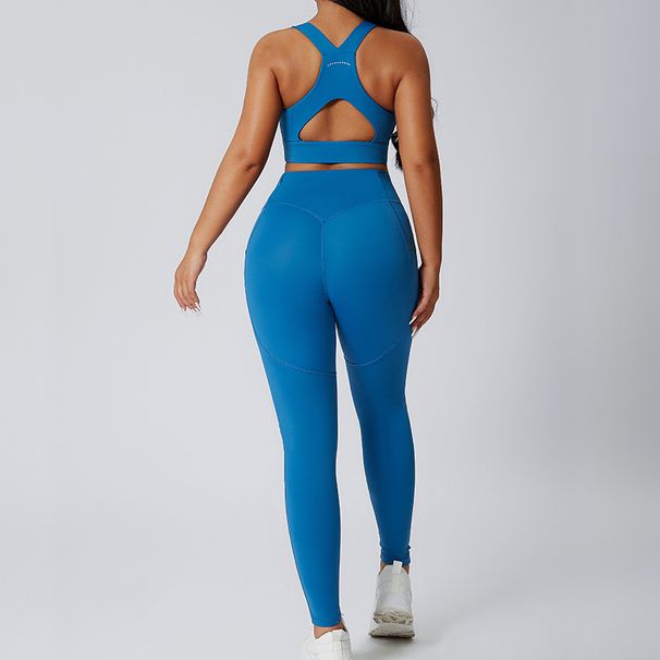 Cross-Border European And American Yoga Plus Size Stretchy Outdoor Tight-Fitting Sports Set For Women High Waist_desvips.com