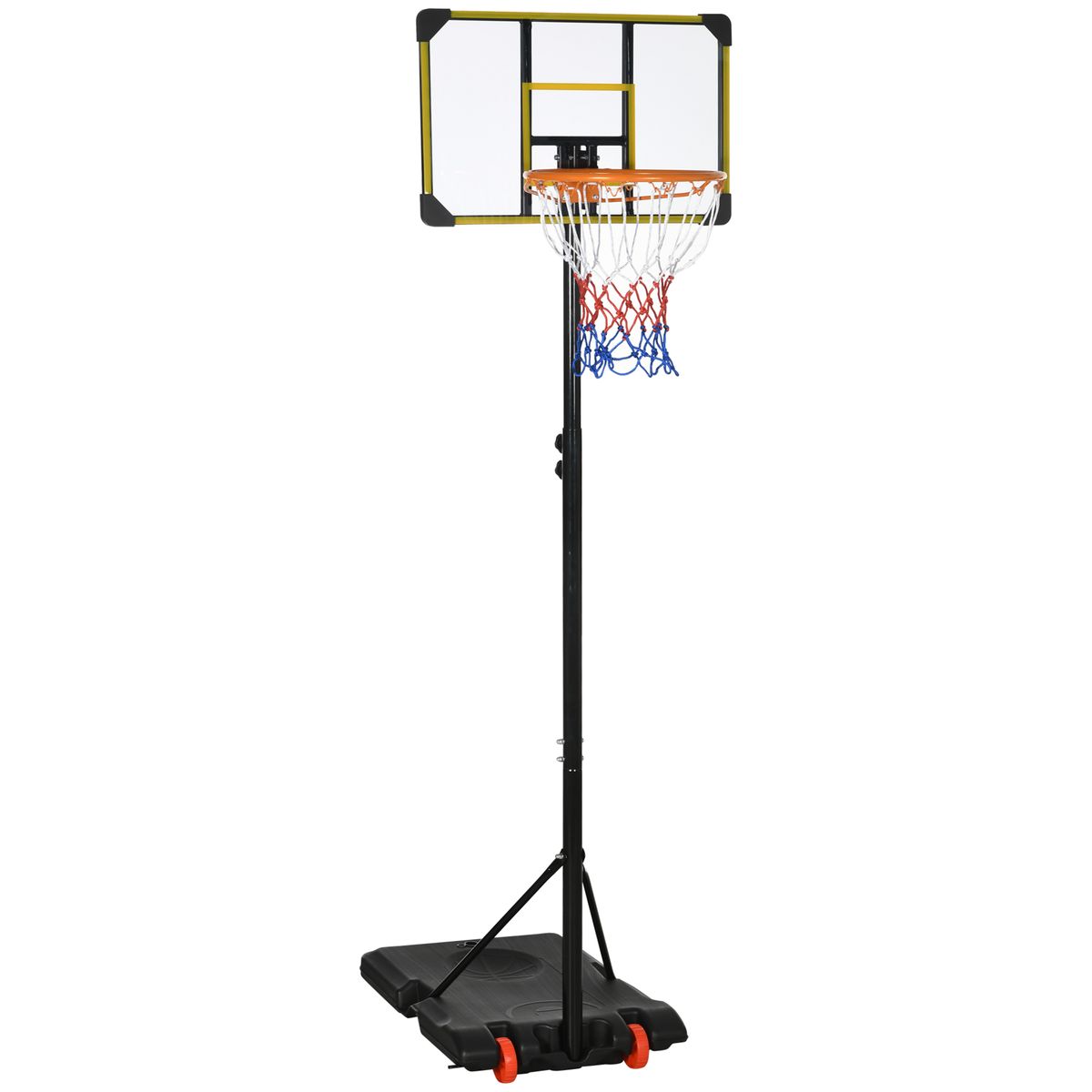 Canasta De Baloncesto Con Altura Ajustable 178-208 Cm Ruedas Y Base Rellenable Para +6 Años 75x56x210-240 Cm Amarillo Y_desvips.com