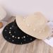 Pearl Wide-brimmed Straw Summer Women, Korean Version, Suitable For Vacation, Travel, Seaside, Beach Hat, Sun Protection_desvips.com