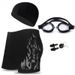 Men's Swimming Trunks Boxer Shorts Quick-drying And Awkward Large Size Loose Adult Swimming Goggles Swimming Cap Four-piece Suit_desvips.com