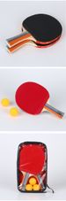 Table Tennis Racket, 2 Rackets, 3 Balls, With Bags, Horizontal Racket Set_desvips.com