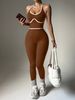 Women's Sports Yoga Bodysuit Color Block One Piece Fitness Wear Gym Clothes For Women_desvips.com