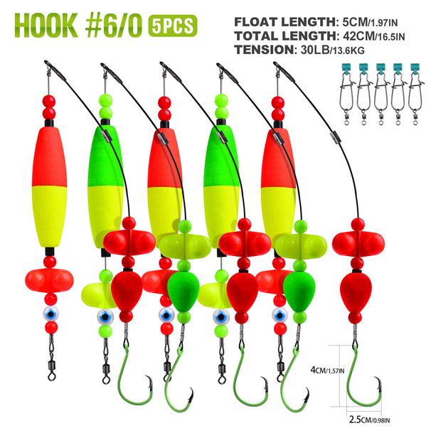 Round Hook Cigar Far Throw Float, Floating Fishing Group Luya European Fishing Group With Spiral Bell Fish Float Set_desvips.com