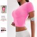 Quick Drying Yoga Top Women's Ruffled Fit Sports T-Shirt For Running Pilates Fitness - Versatile Workout Tank Top_desvips.com