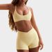 High Elasticity Halter Beauty Back Bra Cross Waist Fitness Three-Point Shorts Yoga Outfit Sports Set_desvips.com
