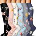 Sports Socks Women's Floral Butterfly Compression Socks For Cycling Running Sports Outdoor Activities Product_desvips.com