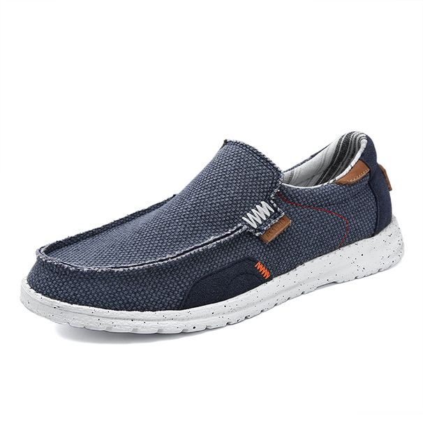 Summer Breathable Sneakers Canvas Slip On Loafers Comfty Casual Shoes Lightweight Flats Men Walking Zapatos_desvips.com