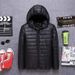 Autumn Winter Solid Color Casual Men's Jacket Hooded Slim Fit Cotton Coat For Middle-Aged And Young Men_desvips.com