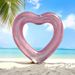 Heart-Shaped Glitter Swim Ring, Inflatable Water Float for Kids Age 3-6, PVC Pool Raft Toy for Summer Beach & Pool Parties - Pack of 1_desvips.com